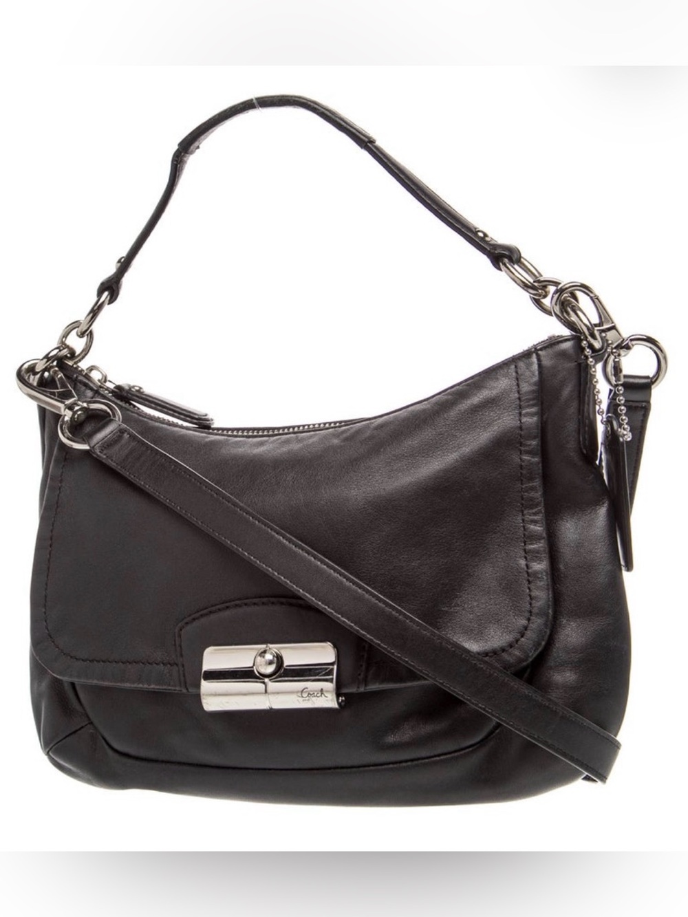 Coach Kristin Black Leather Hobo Bag